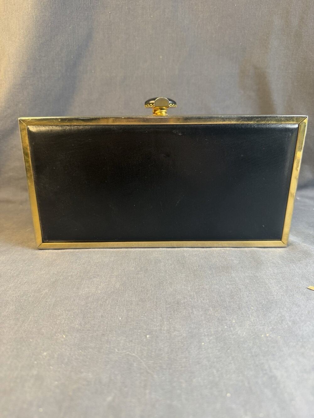 Tyrolean NY Vintage 50s Black Box Purse Evening Handbag